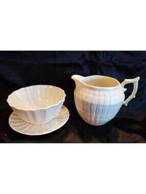 Belleek Limpet Creamer/open Sugar